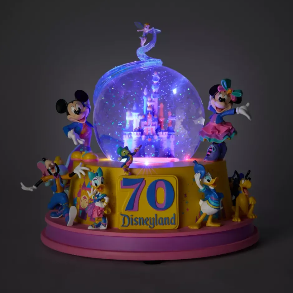 Hot Boule à neige musicale lumineuse Mickey Mouse et ses amis 70e anniversaire de Disneyland Resort Ornements
