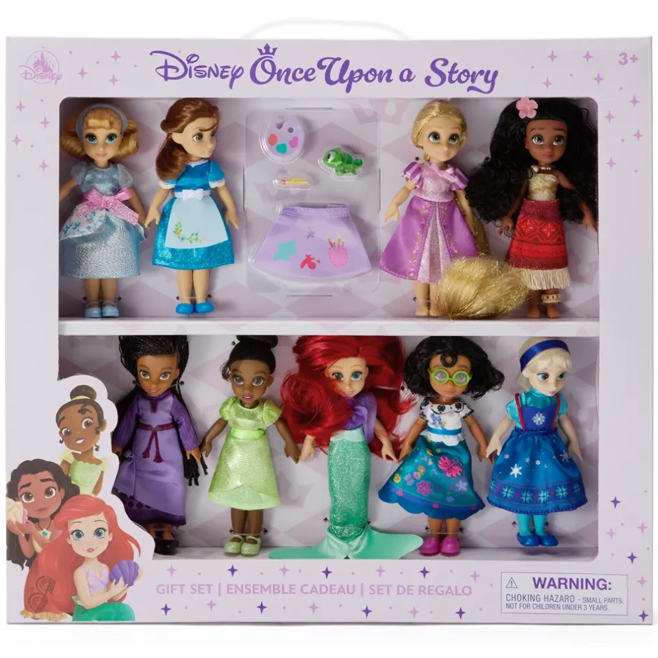 New Coffret cadeau de poupées miniatures, Disney Once Upon a Story, 12,5 cm Figurines Et Univers|Poupées Disney