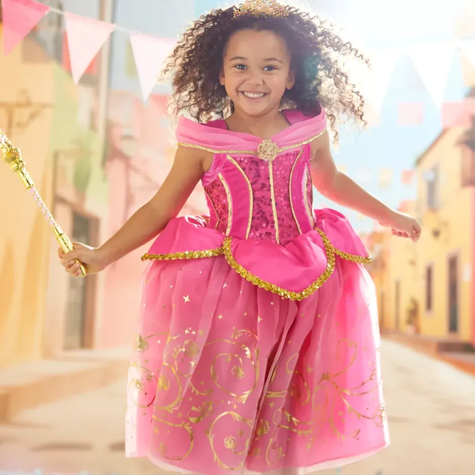 New Déguisement deluxe Aurore pour enfants, La Belle au Bois Dormant Enfant Déguisements Princesses Disney|Déguisements Pour Enfant