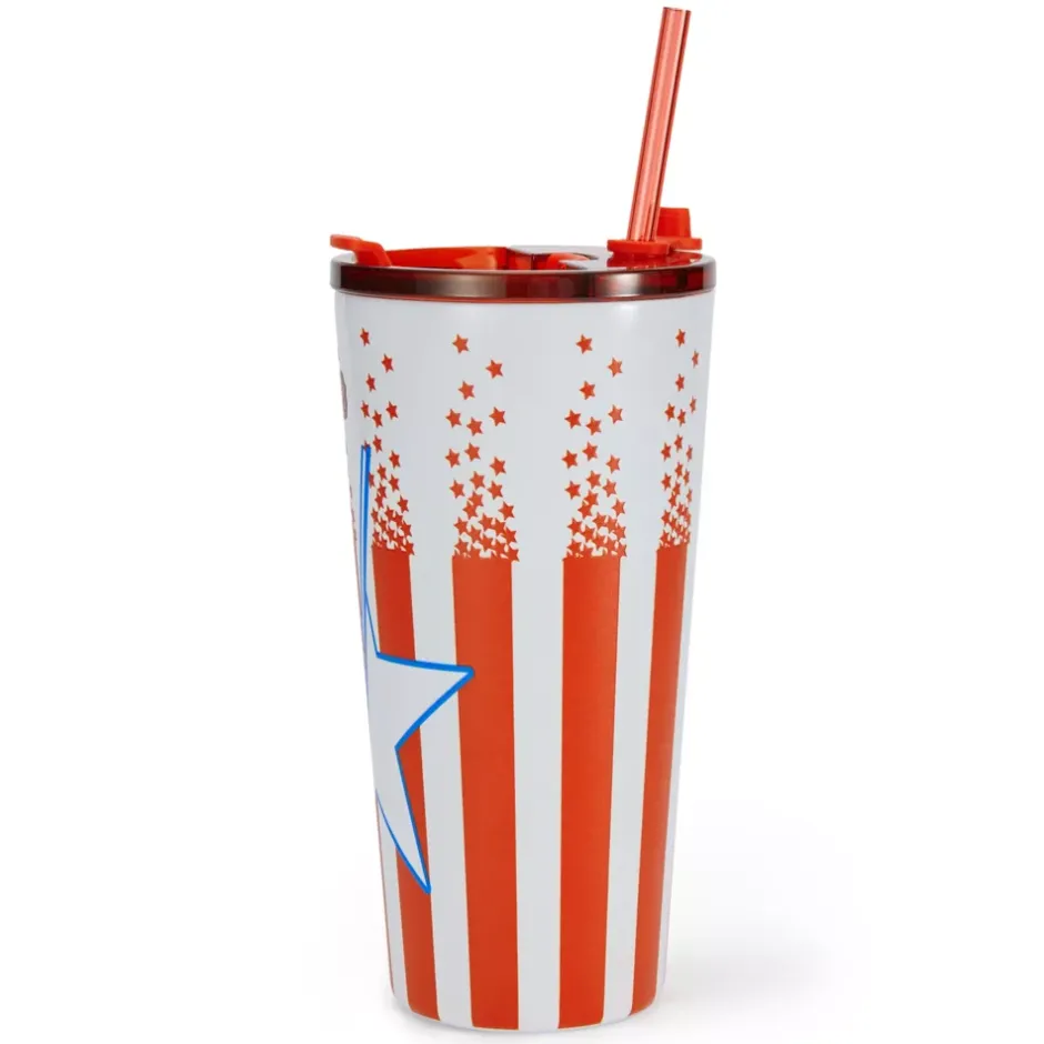 Sale Gobelet Captain America en acier inoxydable avec paille Mugs, Tasses Et Gobelets