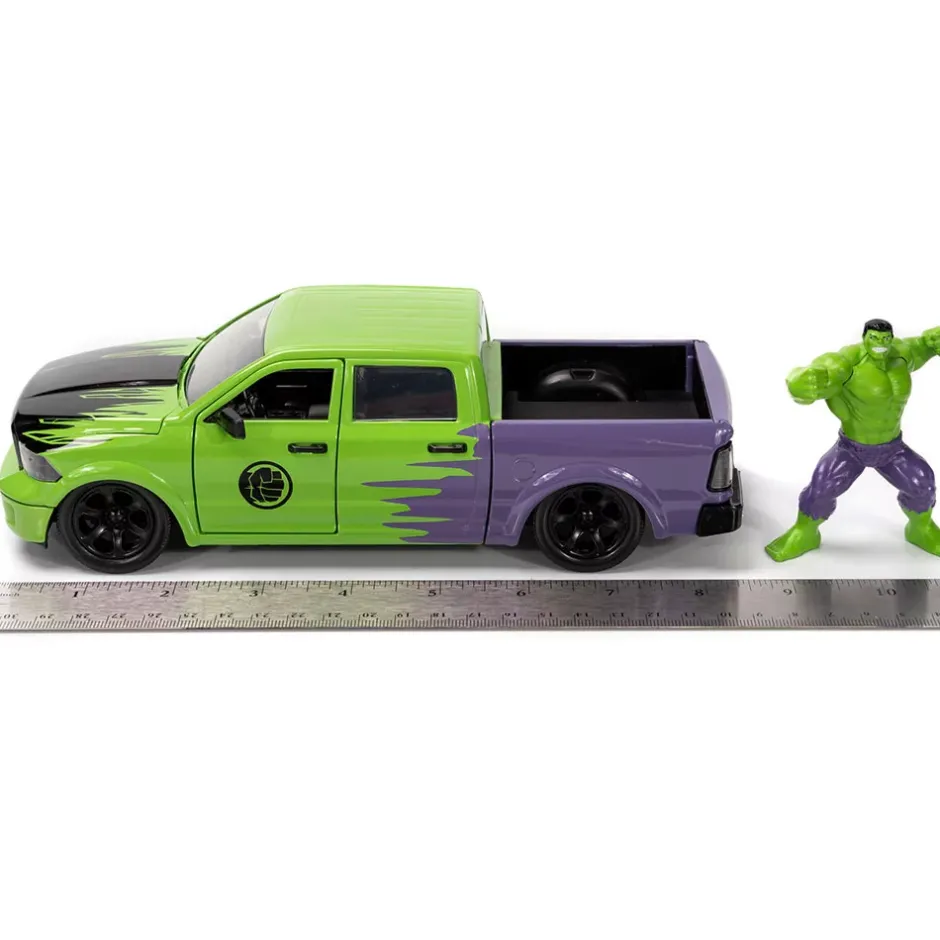 Clearance Jada Toys Figurine Hulk avec modèle réduit de la Dodge Ram 1500 de 2014, échelle 1/24 Véhicules