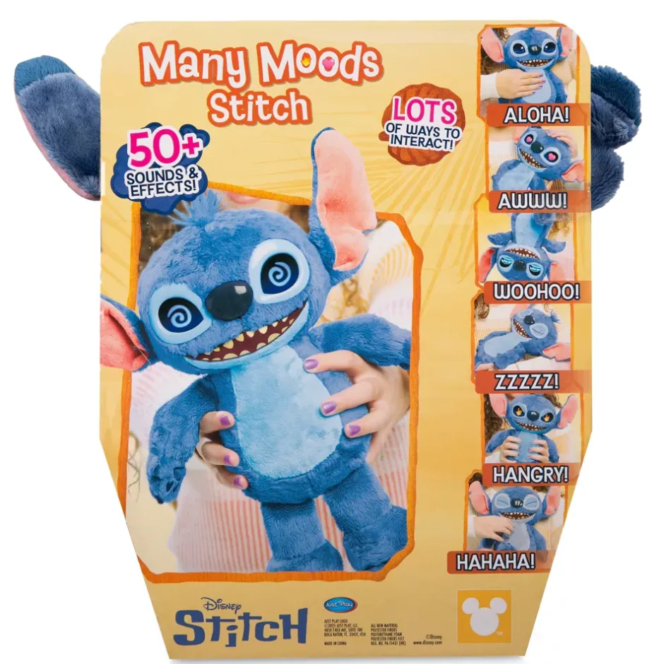 Clearance Just Play Peluche Stitch interactive de Disney, Lilo & Stitch (2025) - 34,5 cm Figurines