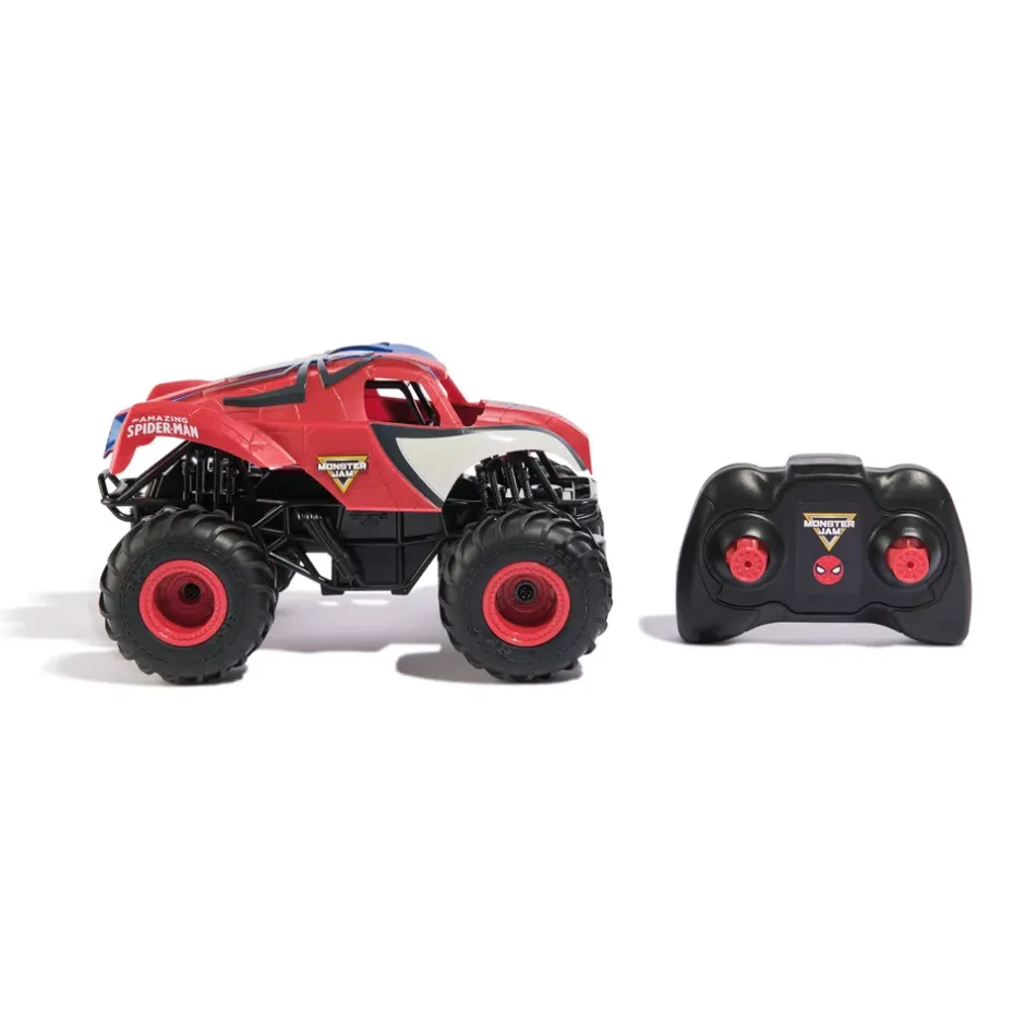 Monster Jam Monster Truck télécommandé Marvel The Amazing Spider-Man, échelle 1:24, jouets pour garçons et filles âgés de 4 ans et plus Véhicules