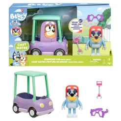 Hot Moose Toys Coffret Janet et voiture de mamie interactive, Bluey Figurines
