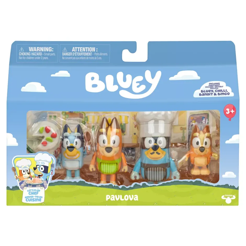 Clearance Moose Toys Ensemble de figurines Bluey Pavlova Figurines