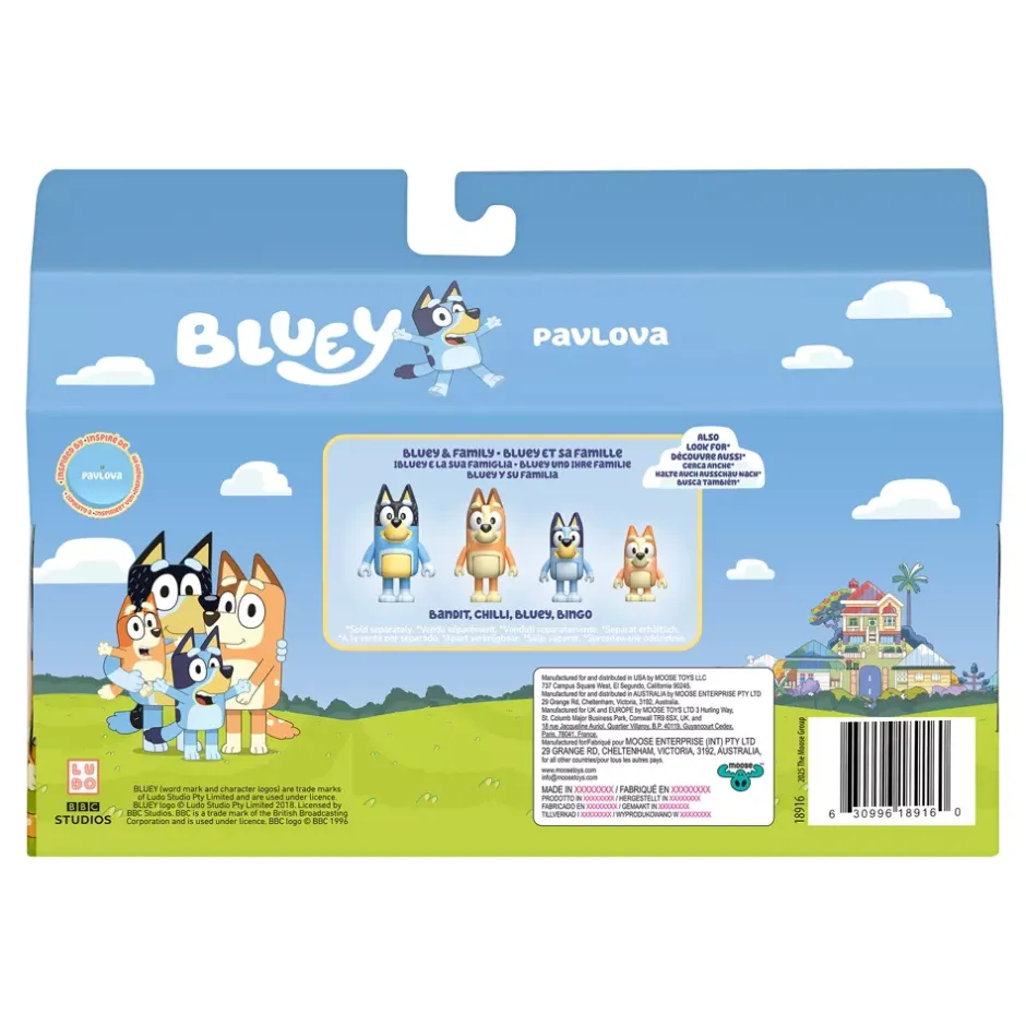 Clearance Moose Toys Ensemble de figurines Bluey Pavlova Figurines