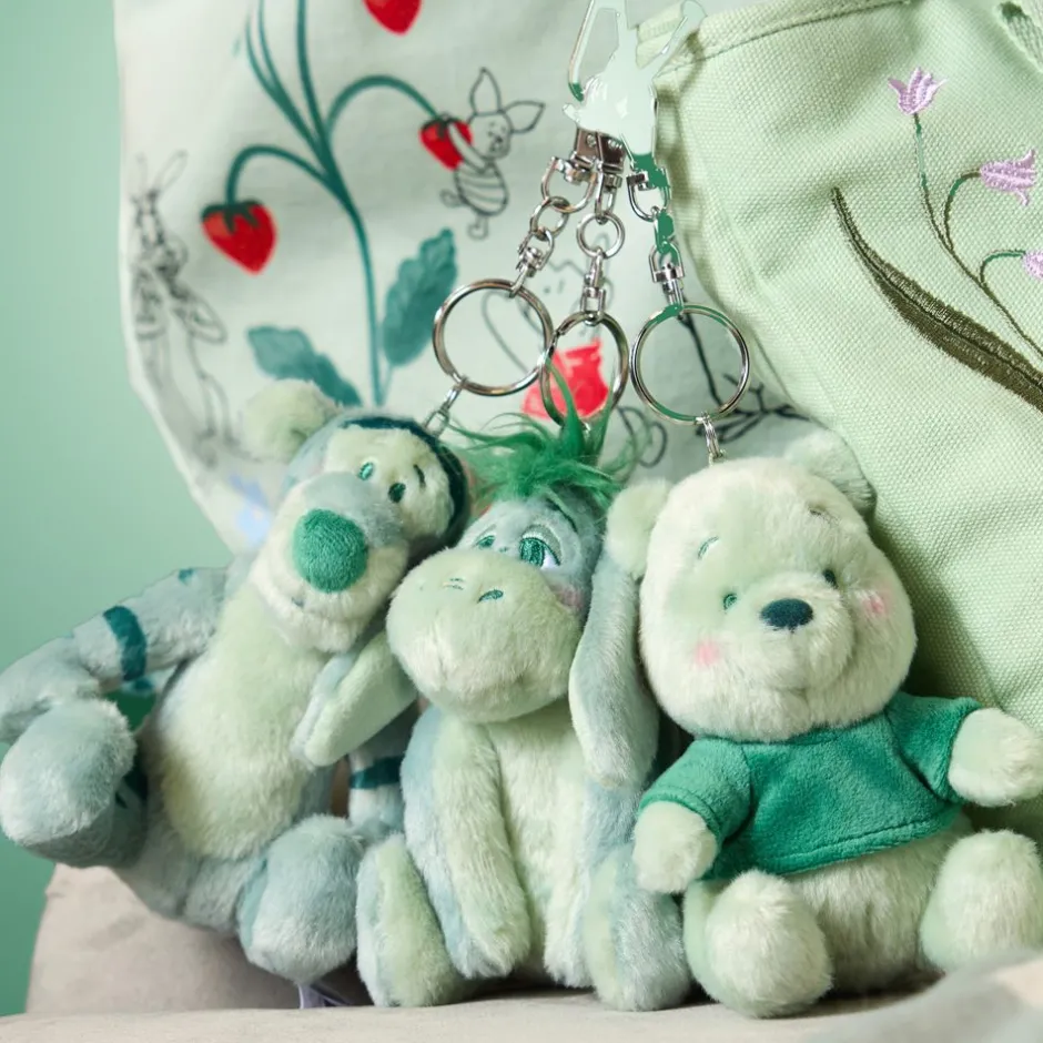 Hot Porte-clés petite peluche Winnie l'Ourson verte, 18 cm Peluches