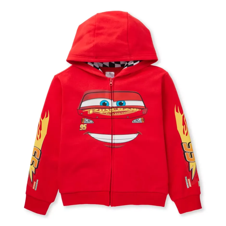 Sale Sweat Flash McQueen à capuche avec fermeture zippée pour enfants, Disney Pixar Cars Enfant Vêtements Pour Enfant