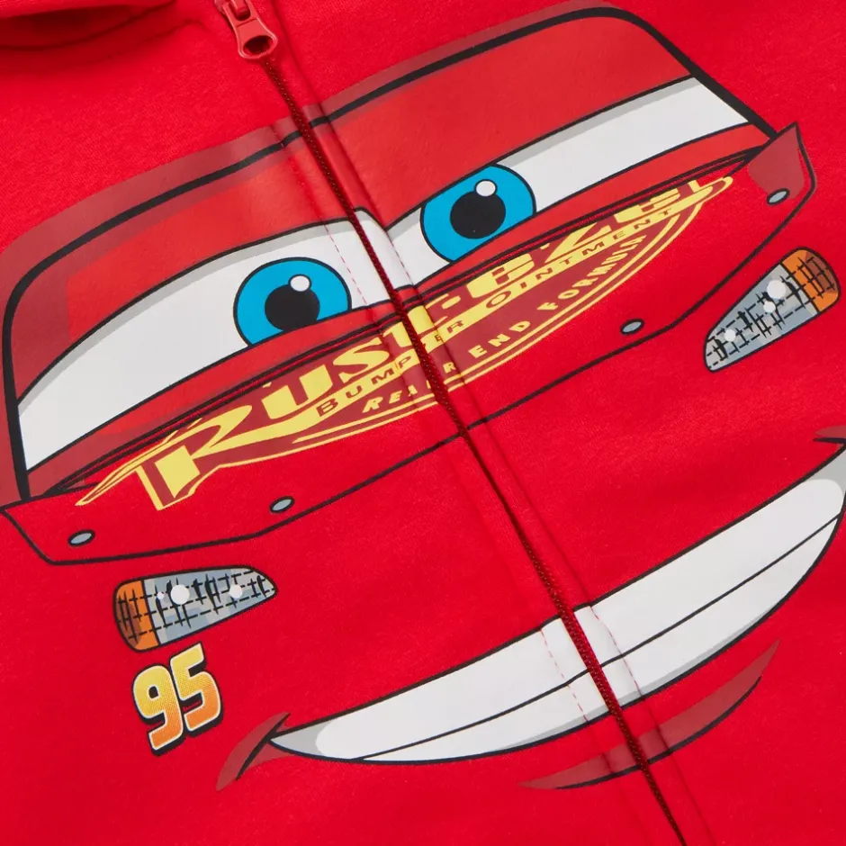 Sale Sweat Flash McQueen à capuche avec fermeture zippée pour enfants, Disney Pixar Cars Enfant Vêtements Pour Enfant