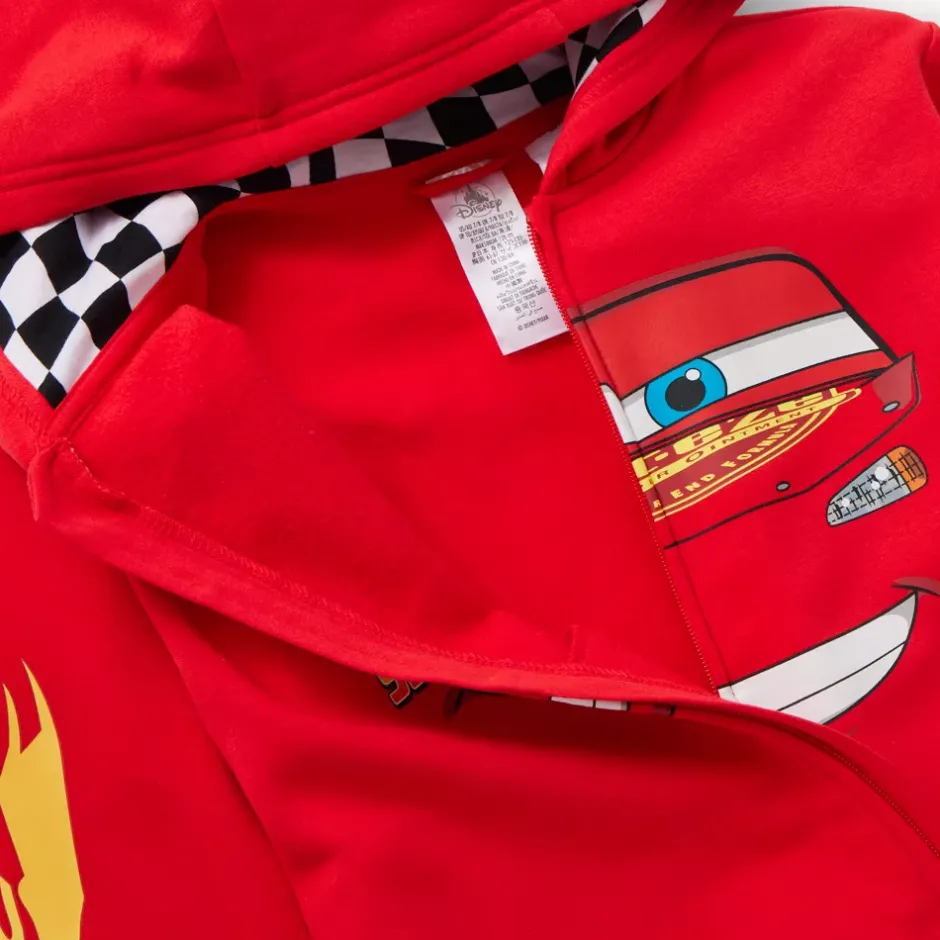 Sale Sweat Flash McQueen à capuche avec fermeture zippée pour enfants, Disney Pixar Cars Enfant Vêtements Pour Enfant